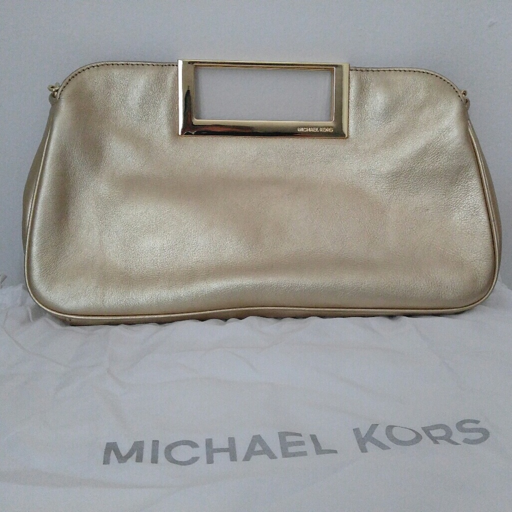 Michael Kors Gold Berkley Large Clutch - Picture 5 of 7